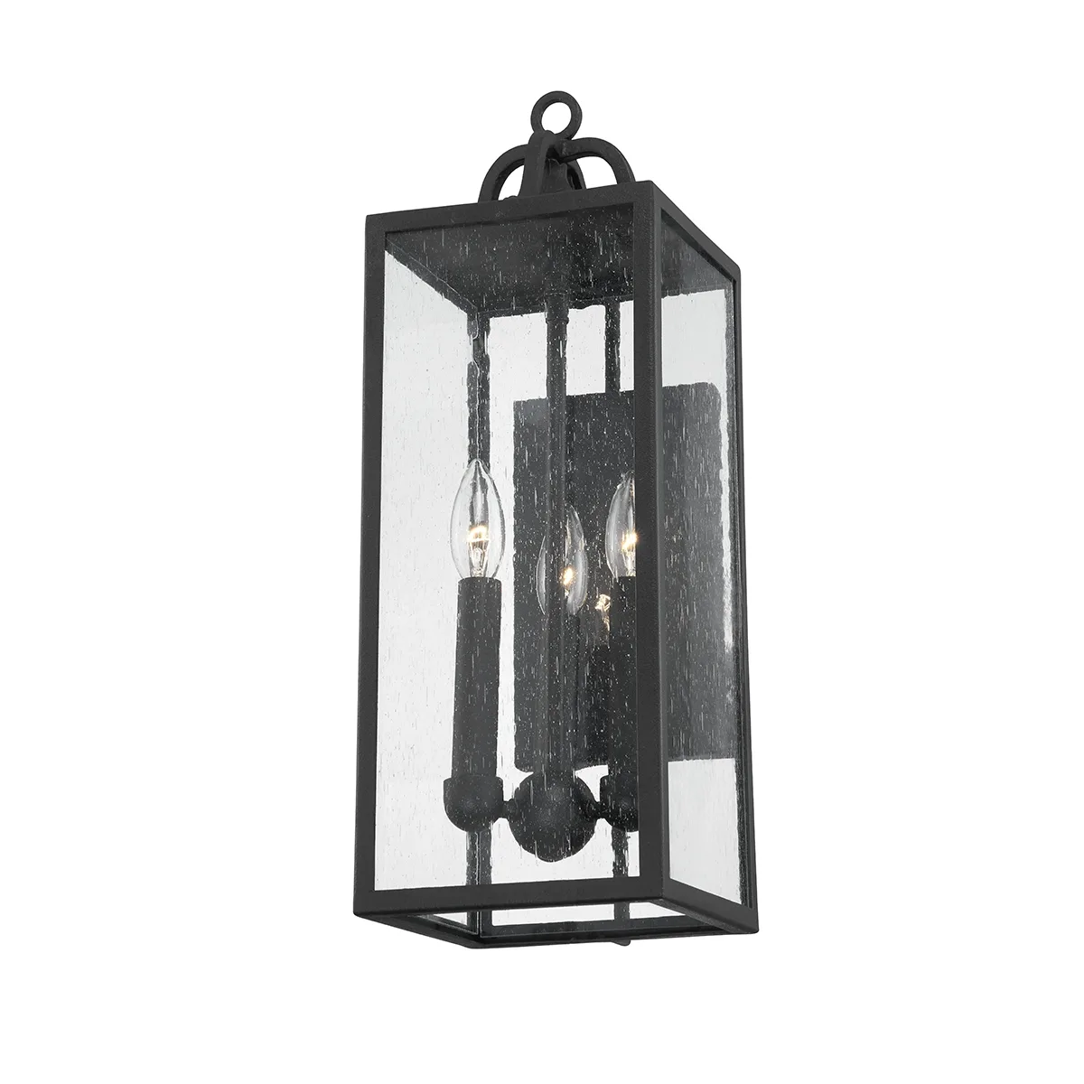 Caiden Three Light Outdoor Wall Sconce in Forged Iron