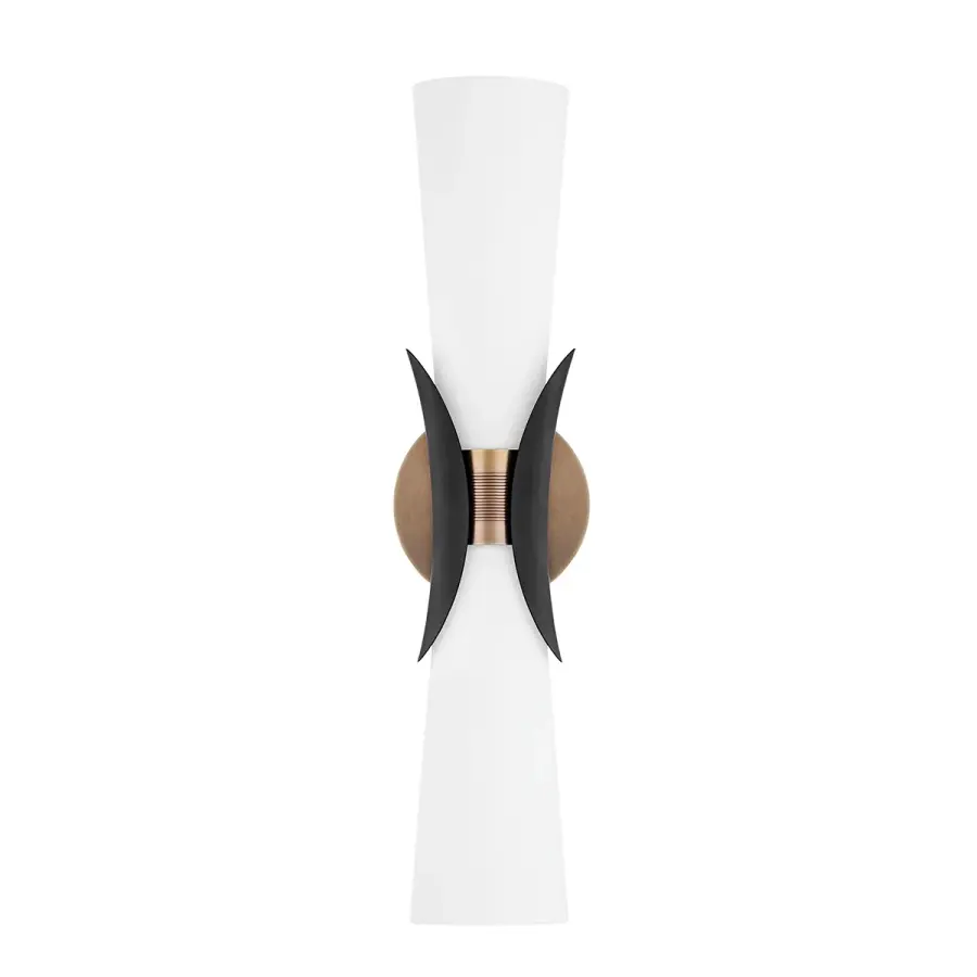 Muncie Two Light Wall Sconce in Patina Brass