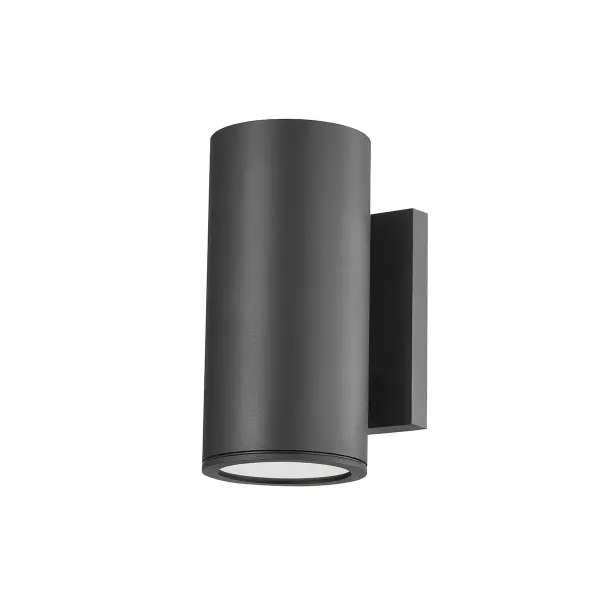 The Perry wall sconce combines clean modern design with responsible outdoor lighting. Its cylindrical etched glass shade and square backplate create architectural interest while the Dark Sky compliance ensures minimal light pollution.