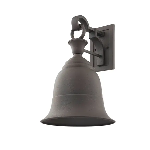 The Liberty wall lantern combines industrial-inspired design with elegant crystal detailing. Its matte-black core contrasted with heritage bronze finish creates visual interest, while cut-crystal discs refract light beautifully.