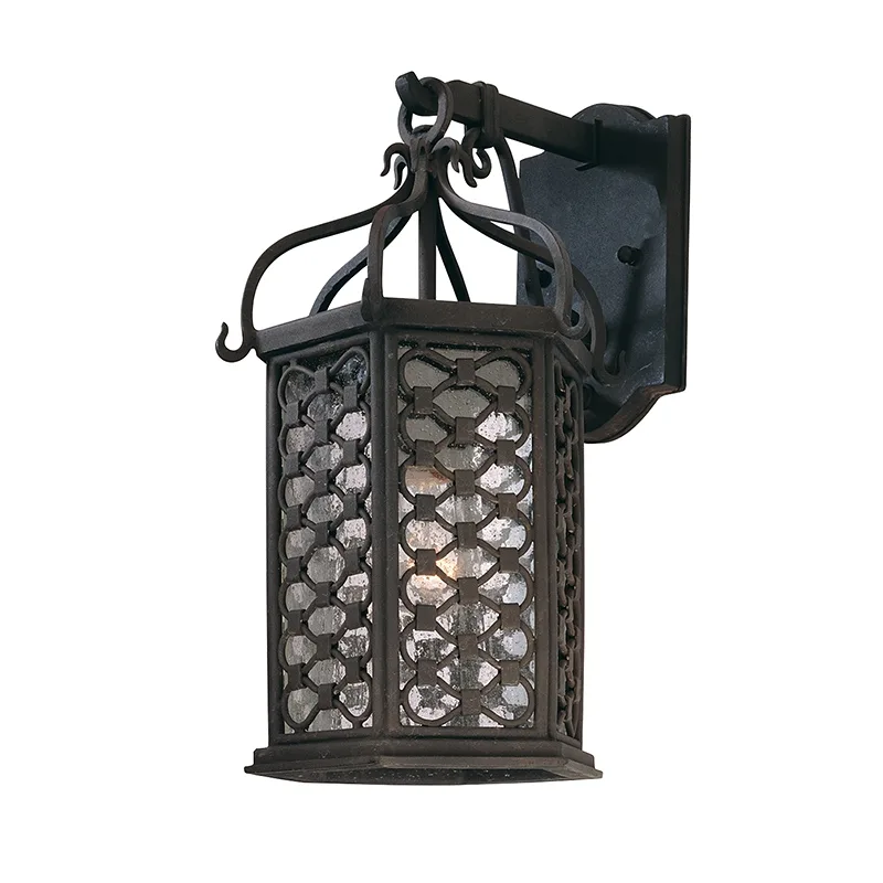 Los Olivos One Light Wall Lantern in Textured Iron
