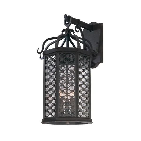 Los Olivos Three Light Wall Lantern in Textured Iron