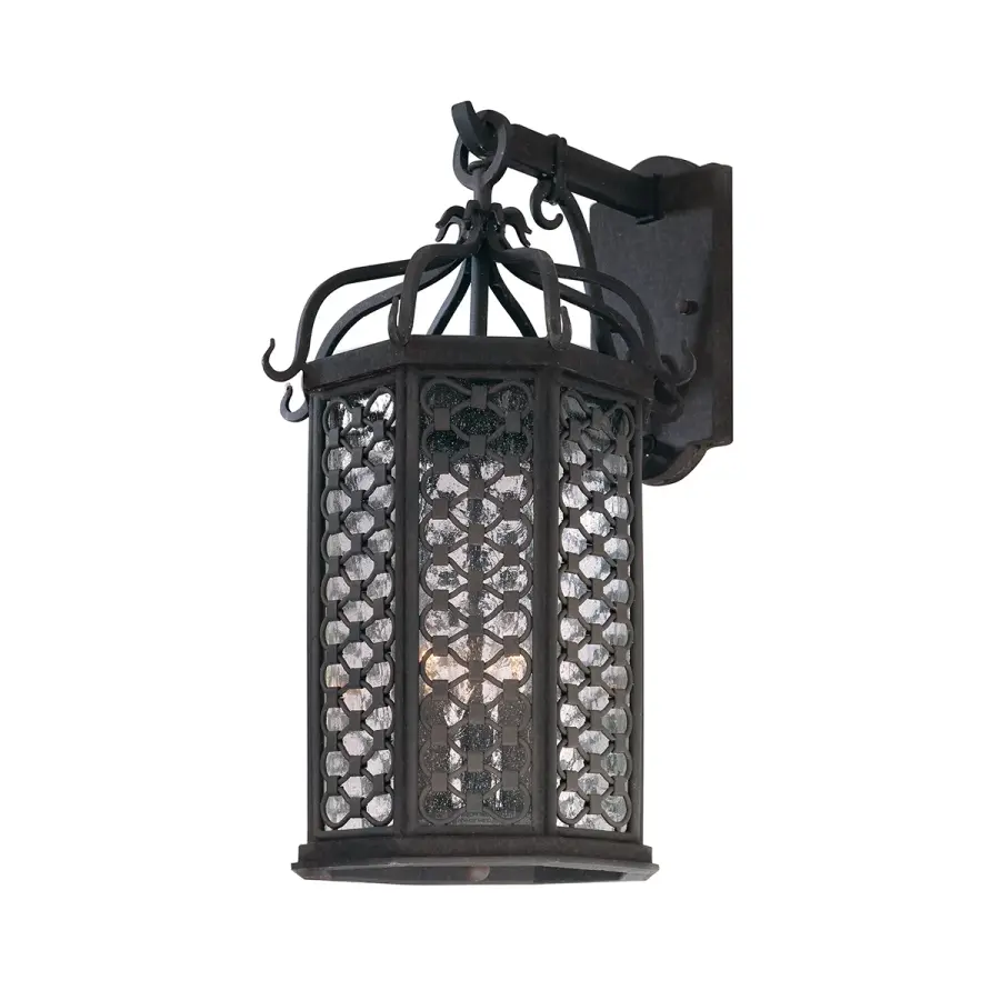 Los Olivos Three Light Wall Lantern in Textured Iron