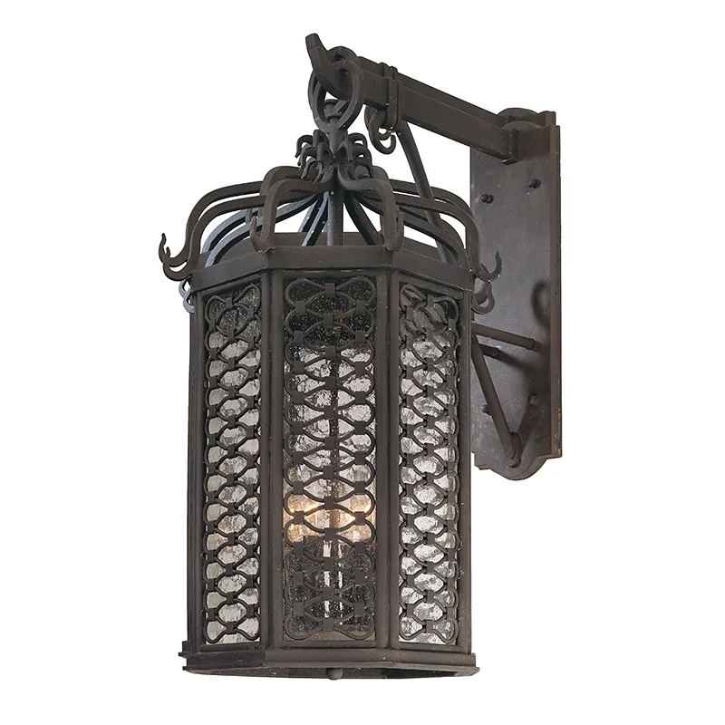 Los Olivos Four Light Wall Lantern in Textured Iron