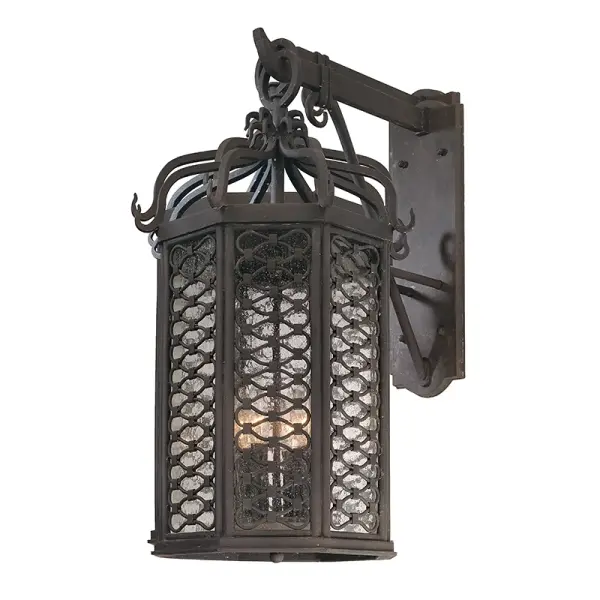 Los Olivos Four Light Wall Lantern in Textured Iron