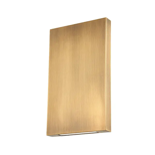 The Thayne LED wall sconce combines architectural minimalism with warm patina brass finish. Its slim 1.75-inch profile and etched lens deliver even illumination perfect for modern exteriors without overwhelming the space.