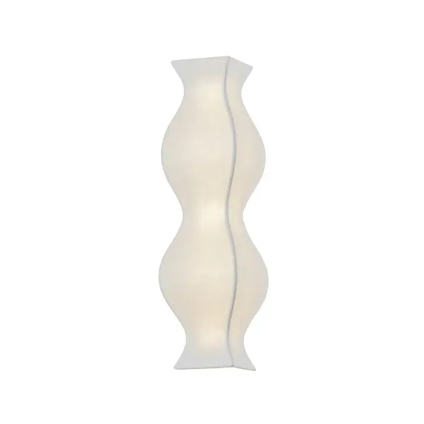 Inspired by Brancusi's totems, this boldly geometric sconce creates visual drama through contrasting soft curves and crisp ridges. Dedicated LED lighting emphasizes its rhythmic pattern while natural paper construction adds warmth.