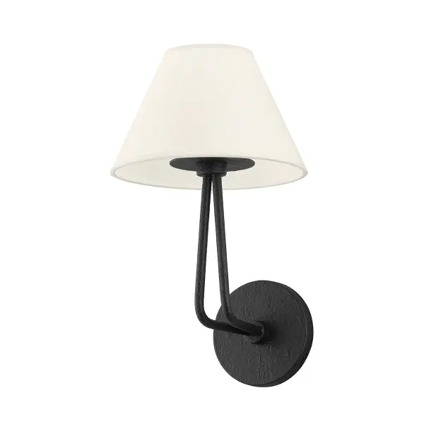 Ozias One Light Wall Sconce in Black Iron