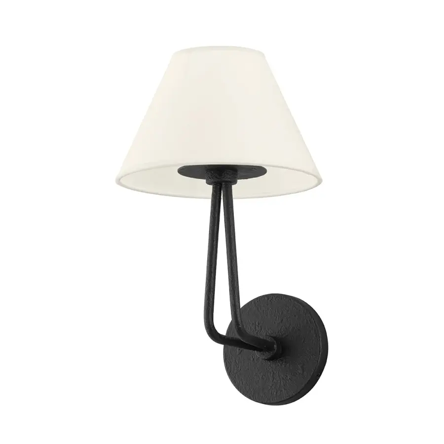Ozias One Light Wall Sconce in Black Iron