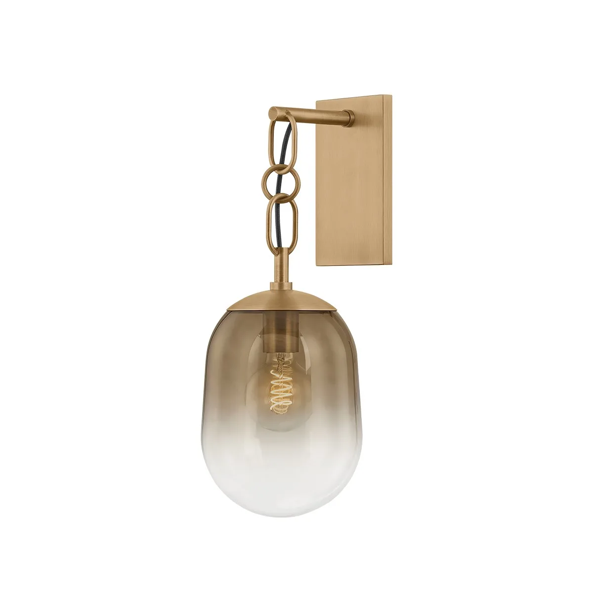 Harvey One Light Wall Sconce in Patina Brass