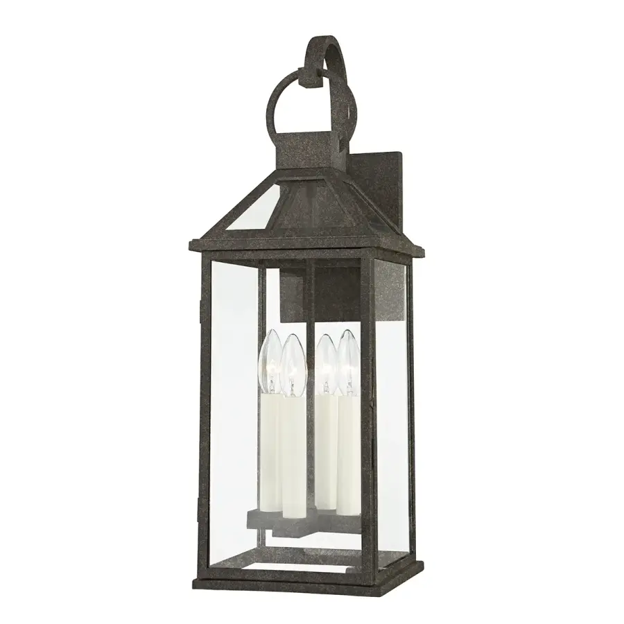 Sanders Four Light Outdoor Wall Sconce in French Iron