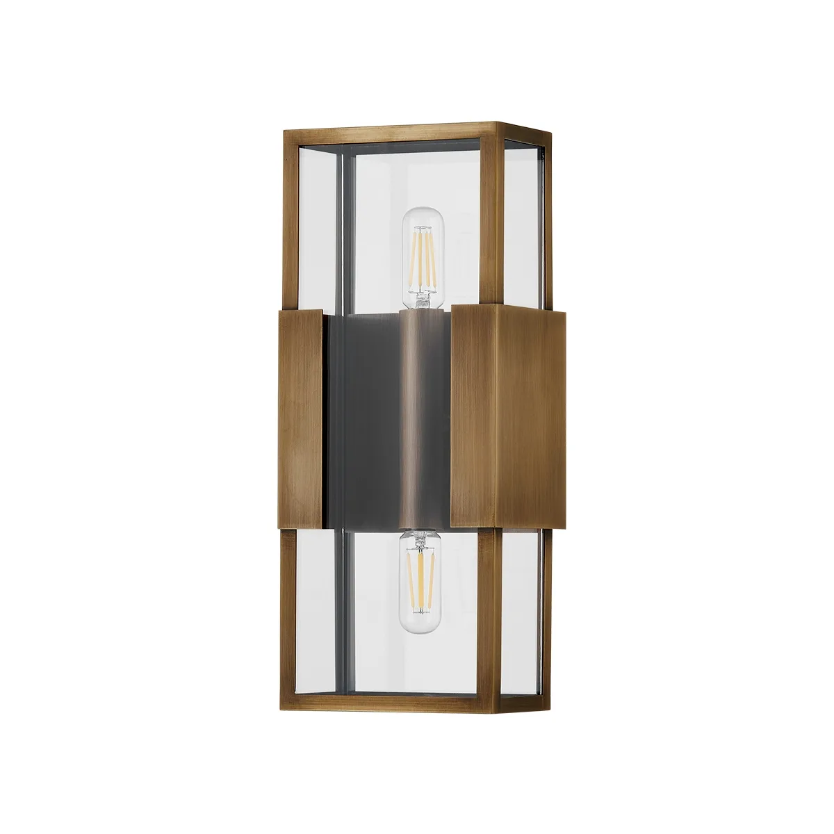 Santa Clara Two Light Outdoor Wall Sconce in Patina Brass