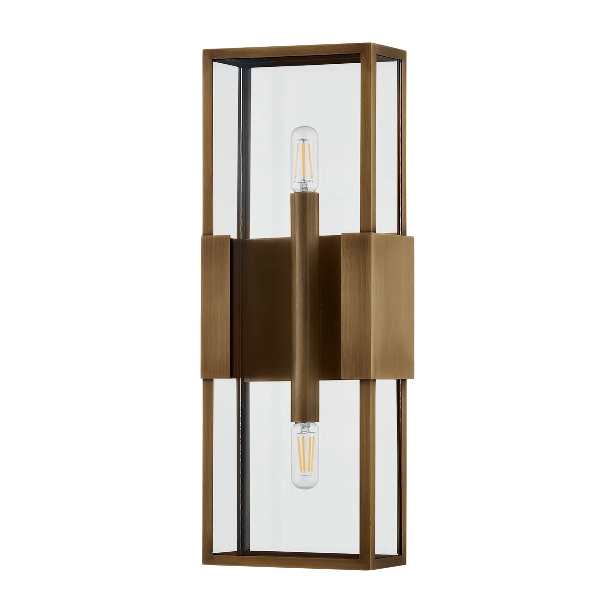 Santa Clara Two Light Outdoor Wall Sconce in Patina Brass