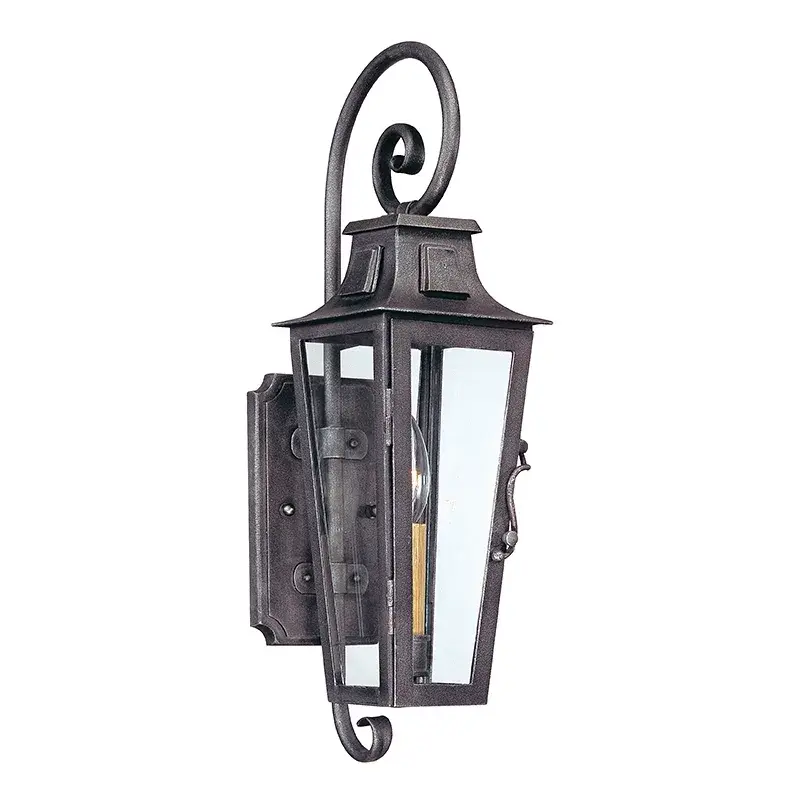 Parisian Square One Light Wall Lantern in Aged Pewter