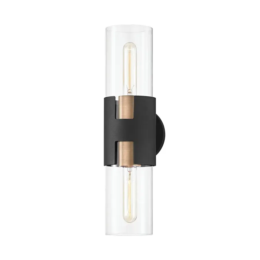 Amado Two Light Wall Sconce in Patina Brass