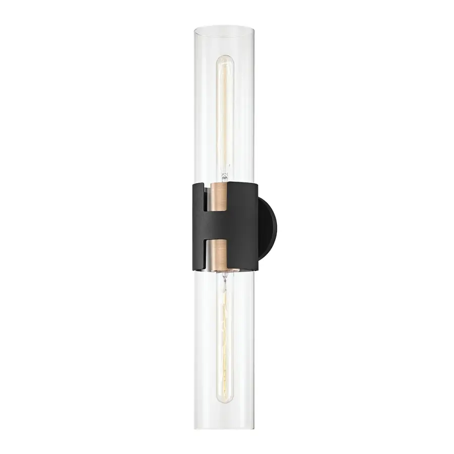 Amado Two Light Wall Sconce in Patina Brass