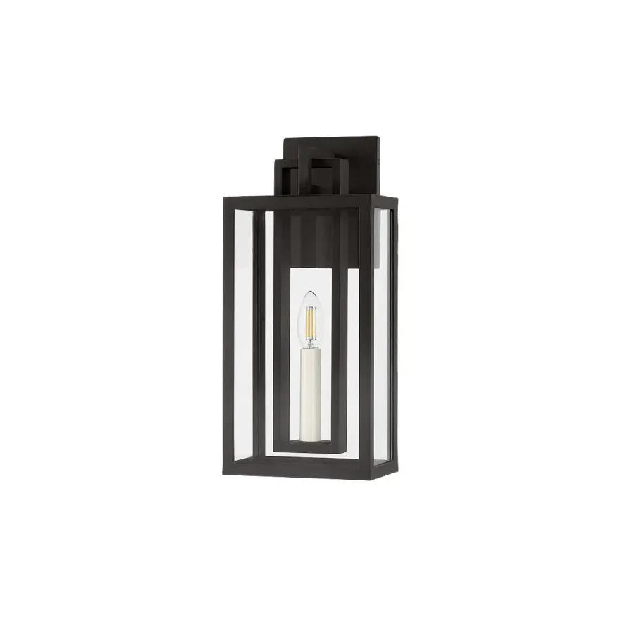 Amire One Light Outdoor Wall Sconce in Textured Black