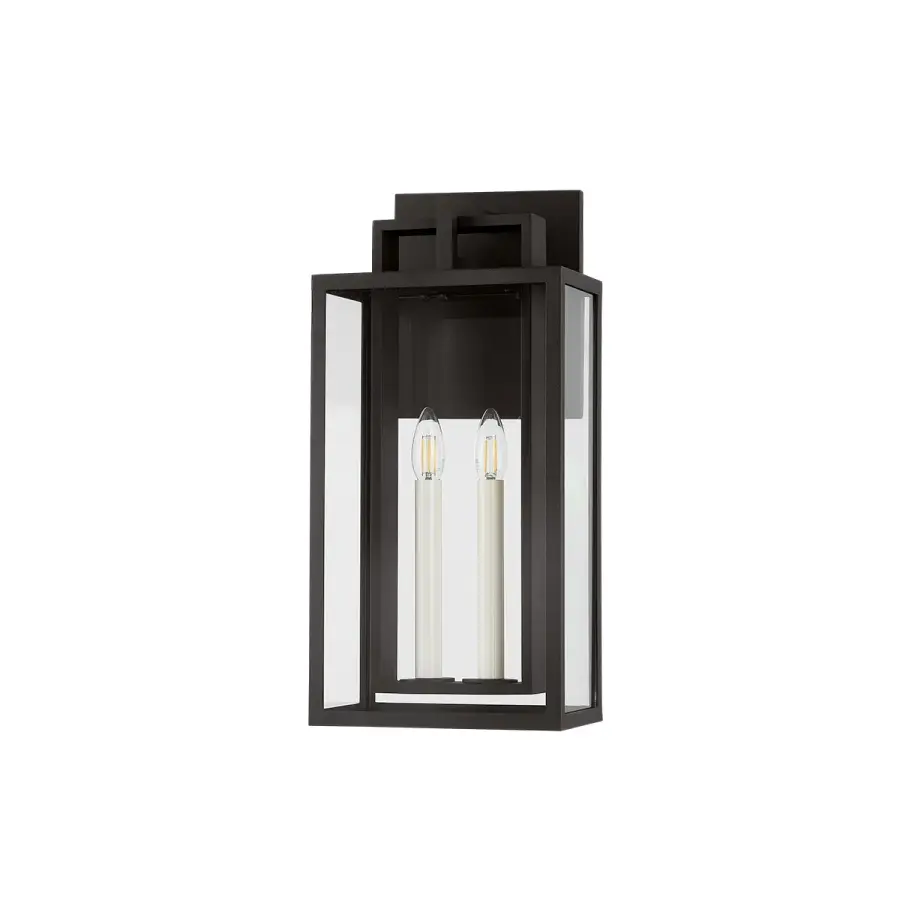 Amire Two Light Outdoor Wall Sconce in Textured Black