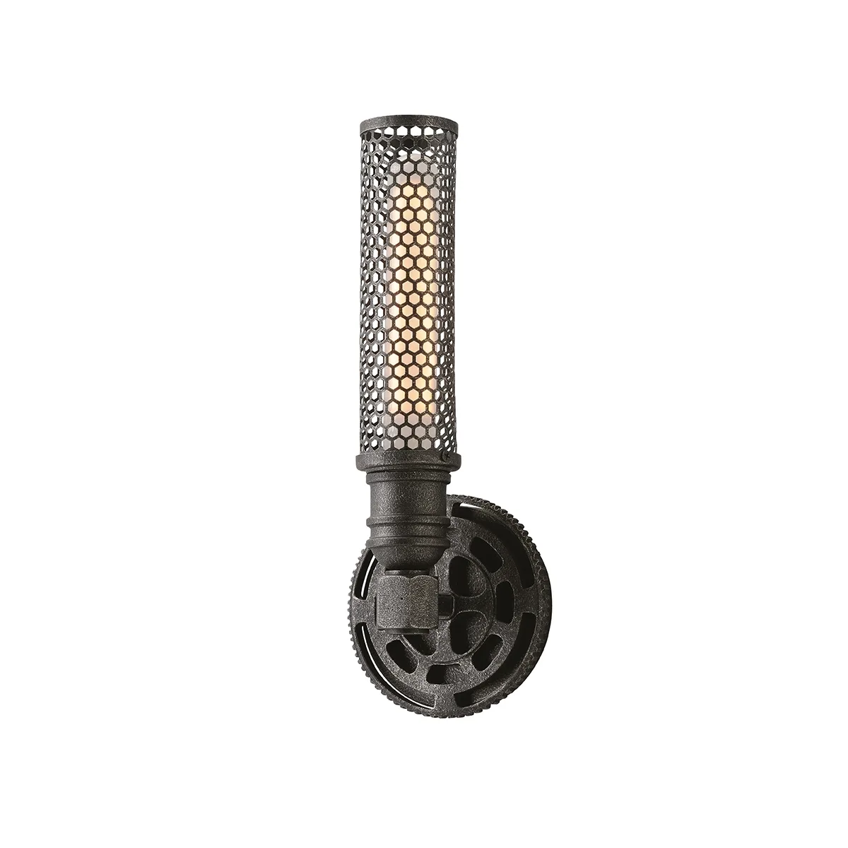 Atlas One Light Wall Sconce in Aged Pewter