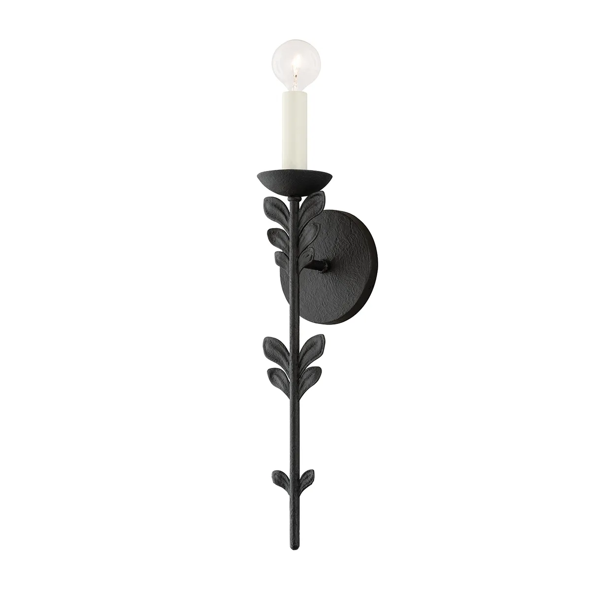 Florian One Light Wall Sconce in Black Iron