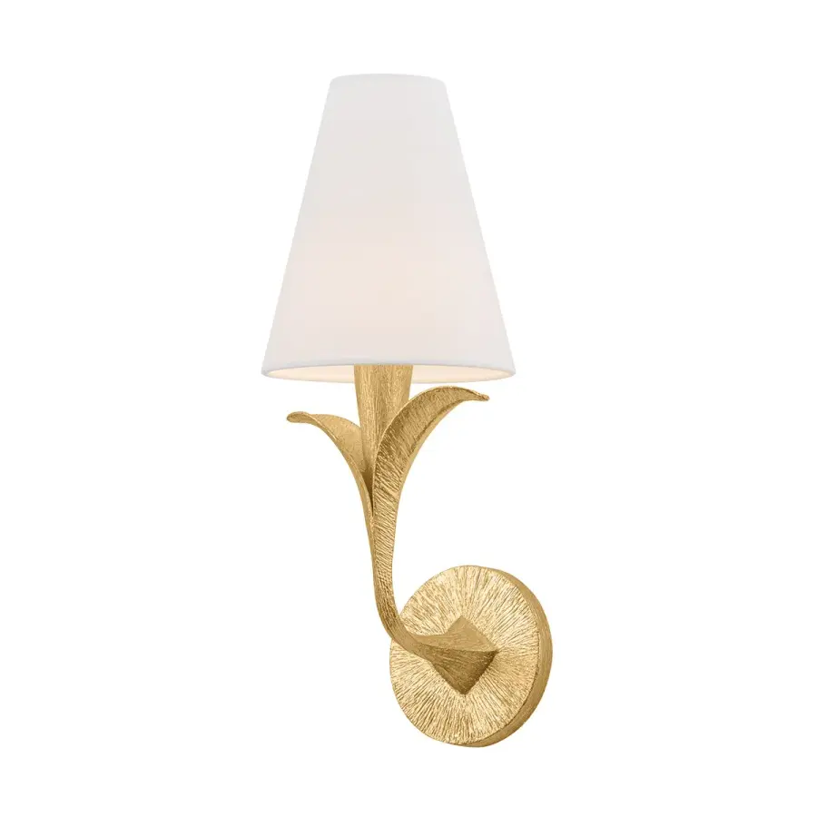 Quill One Light Wall Sconce in Gilded Ivory
