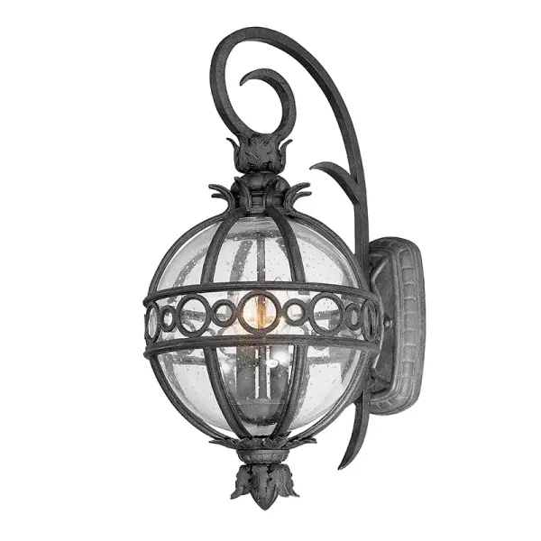 Campanile Two Light Wall Lantern in French Iron