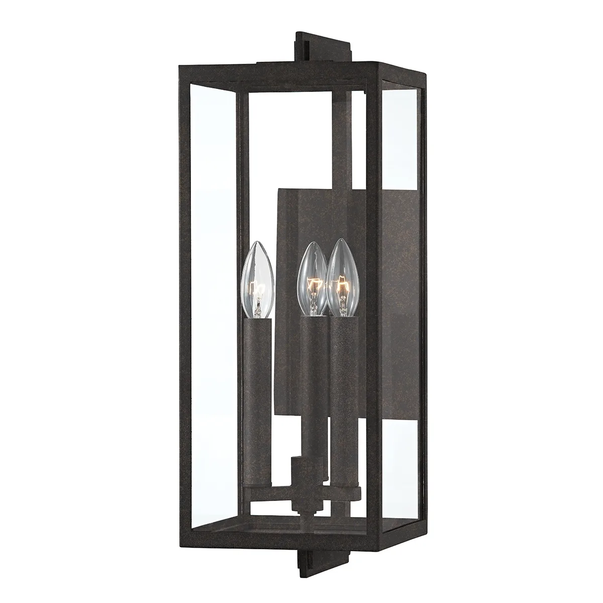 Nico Three Light Outdoor Wall Sconce in French Iron