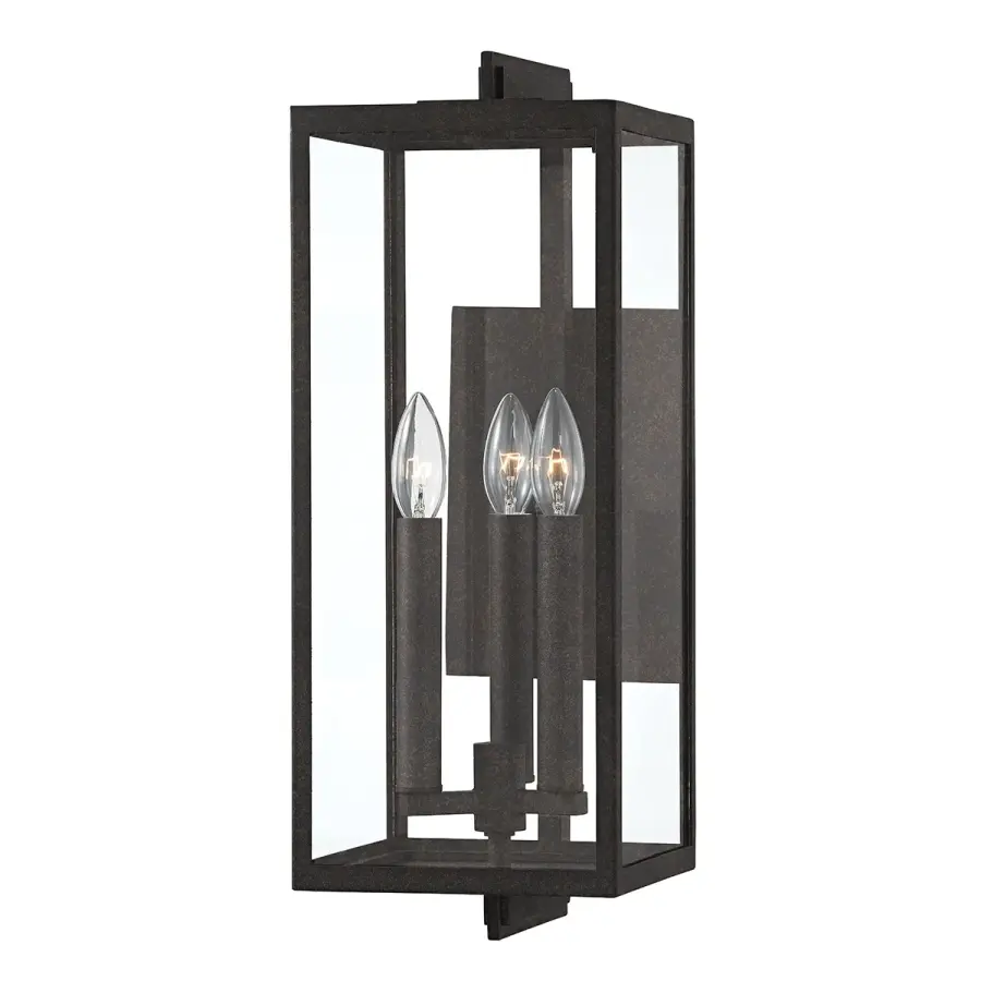 Nico Three Light Outdoor Wall Sconce in French Iron