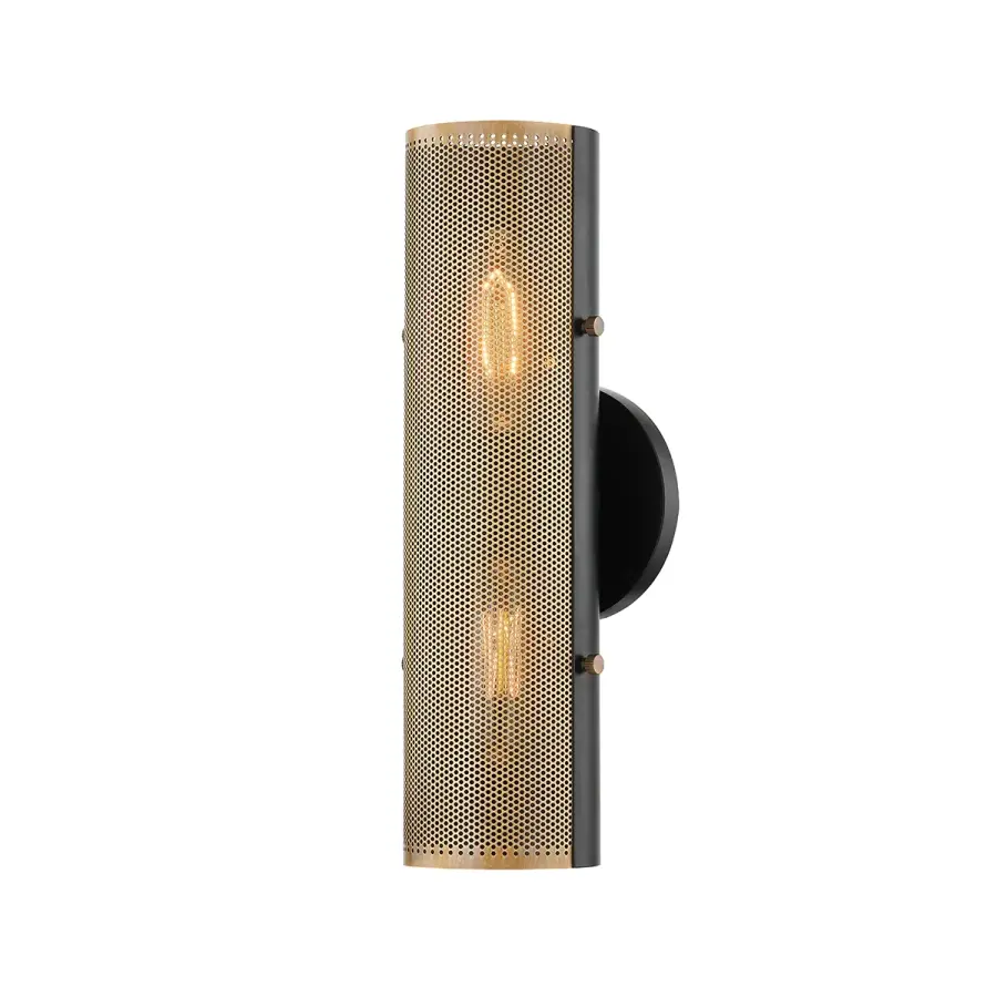 Mikka Two Light Wall Sconce in Patina Brass