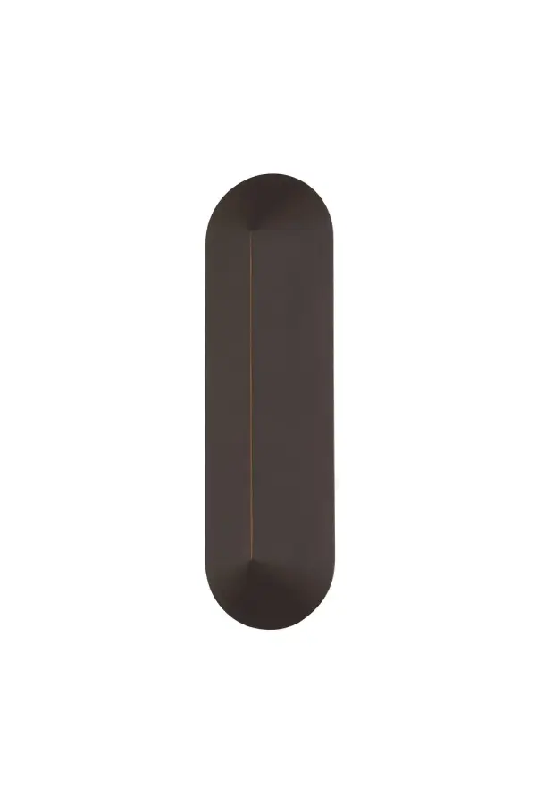 The Ronan LED Wall Sconce combines contemporary styling with practical outdoor lighting. Its elongated elliptical form and textured bronze finish with copper undertones create visual interest while the integrated LED provides efficient, warm illumination.
