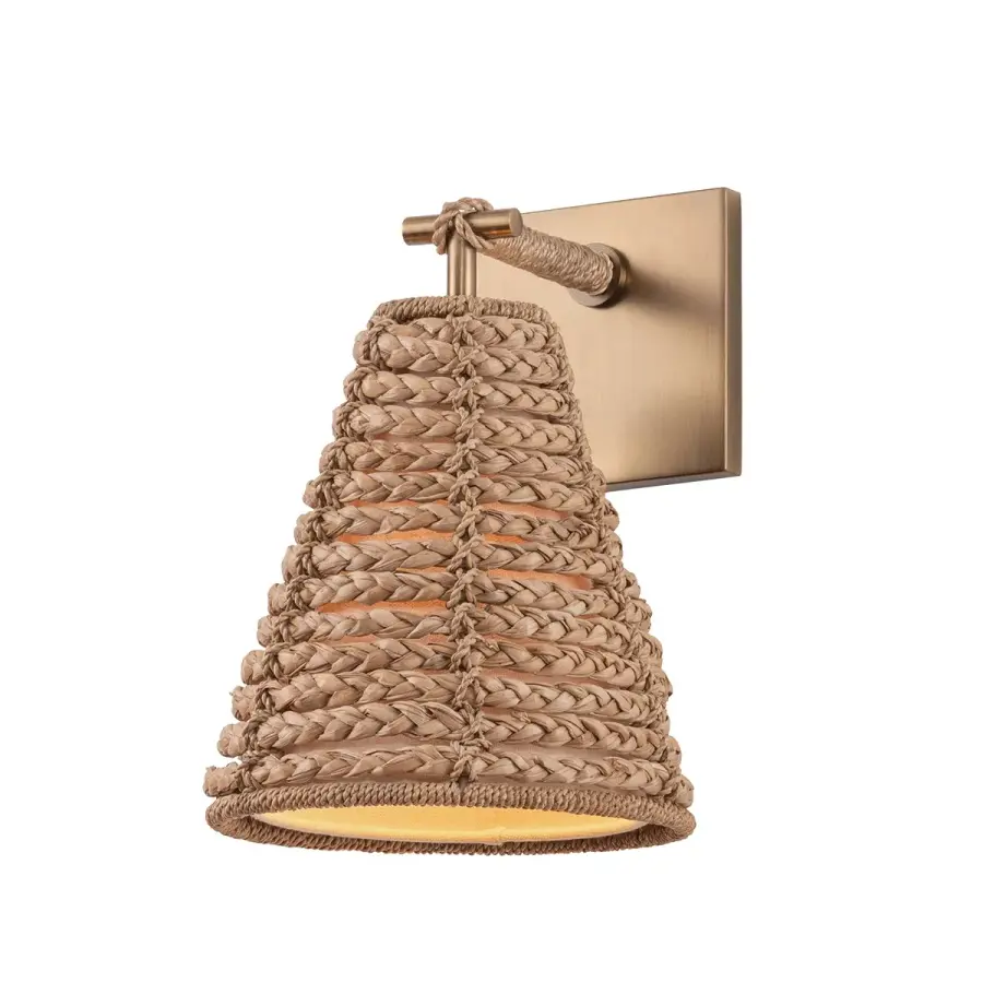 Redwood One Light Wall Sconce in Patina Brass