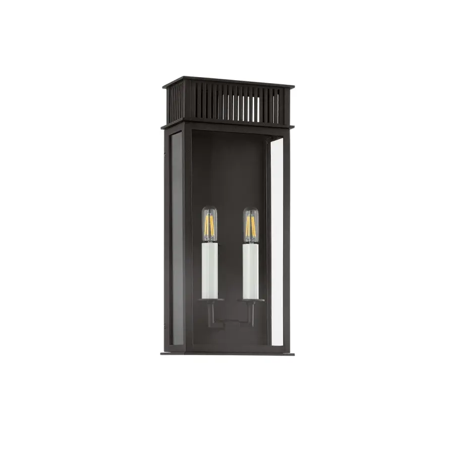 Gridley Two Light Outdoor Wall Sconce in Textured Black