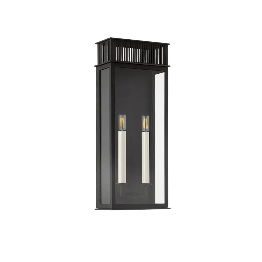 Gridley Two Light Outdoor Wall Sconce in Textured Black