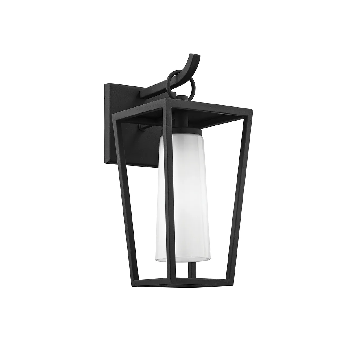 Mission Beach One Light Wall Lantern in Textured Black