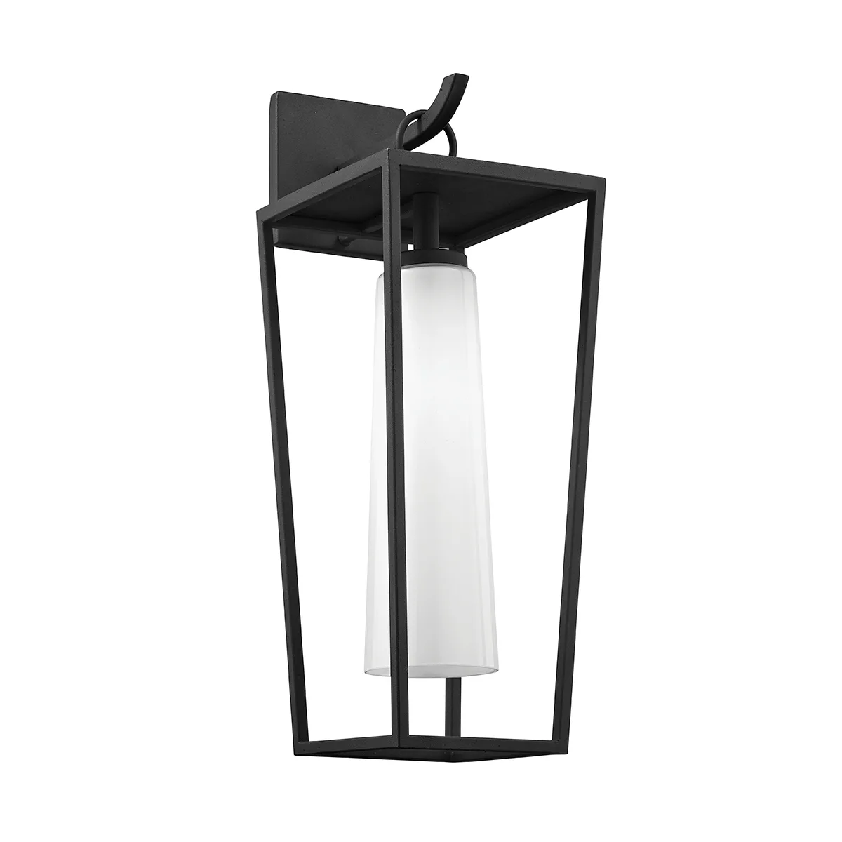 Mission Beach One Light Wall Lantern in Textured Black