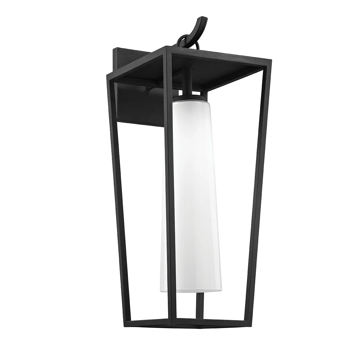 Mission Beach One Light Wall Lantern in Textured Black
