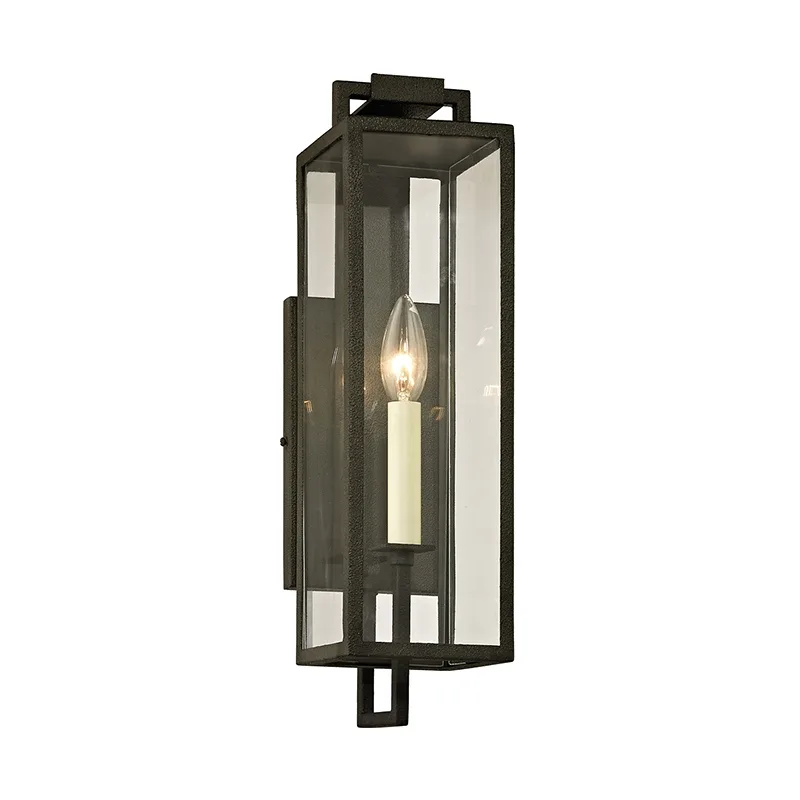 Beckham One Light Wall Lantern in Forged Iron
