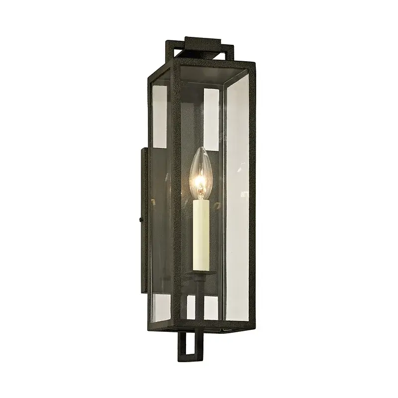 Beckham One Light Wall Lantern in Forged Iron