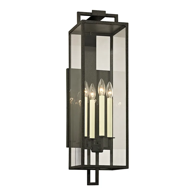 Beckham Four Light Wall Lantern in Forged Iron