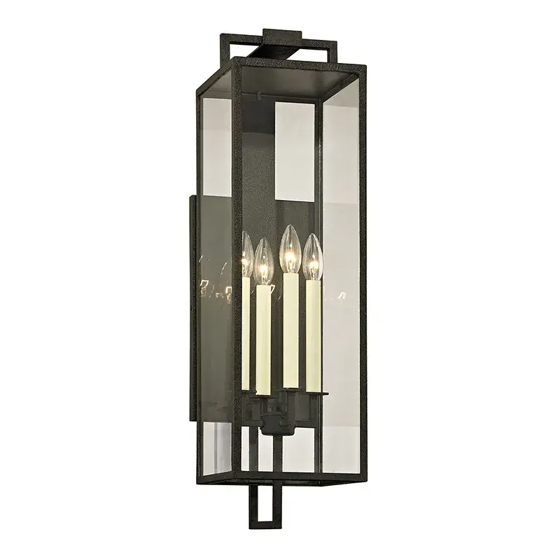 Beckham Four Light Wall Lantern in Forged Iron