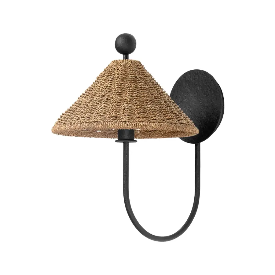 Layton One Light Wall Sconce in Black Iron