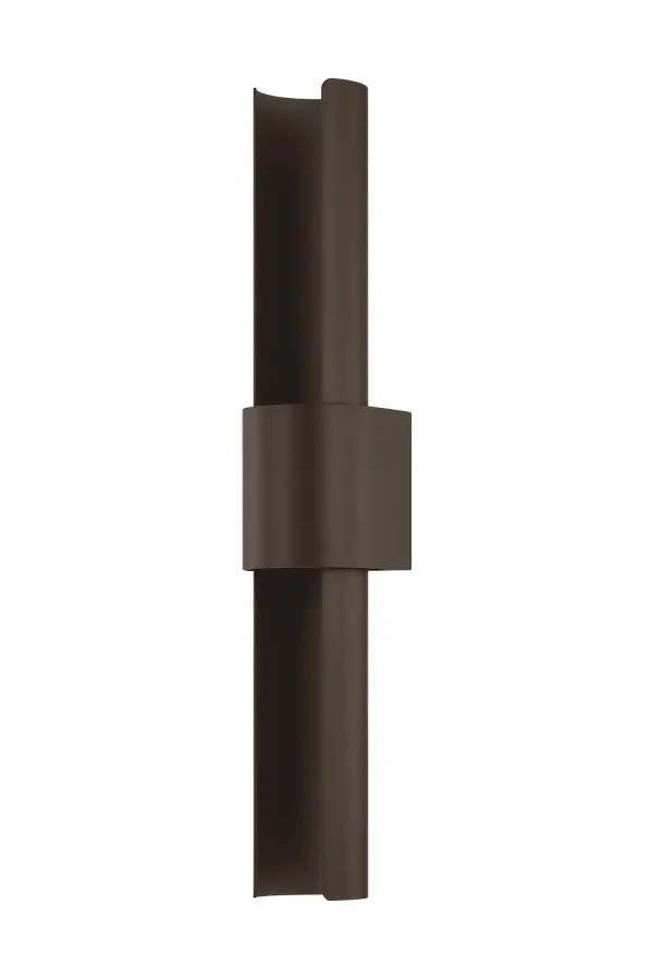 The Ossian LED Wall Sconce delivers striking architectural presence with its tubular C-shaped channel and integrated LED technology. The wet-rated aluminum construction and graphic silhouette make it ideal for modern exteriors.