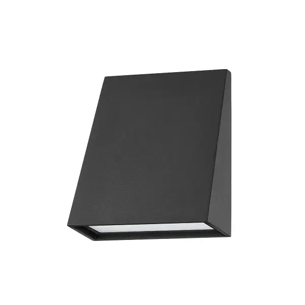 The Roy LED Wall Sconce delivers modern sophistication with its angular, rectangular design and integrated LED technology. The etched lens provides uniform illumination while the textured black finish adds depth to contemporary exteriors.