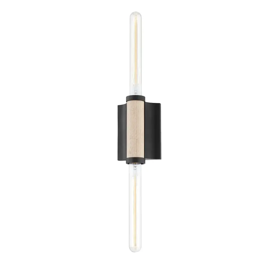 Cruiz Two Light Wall Sconce in Soft Black