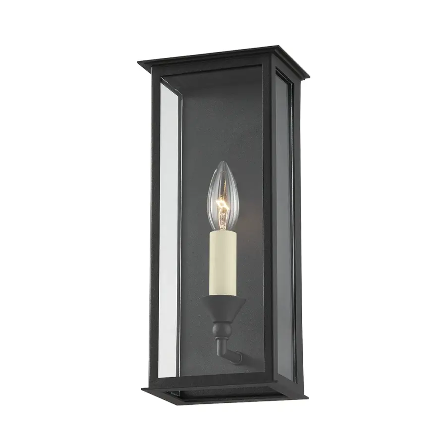 Chauncey One Light Outdoor Wall Sconce in Texture Black