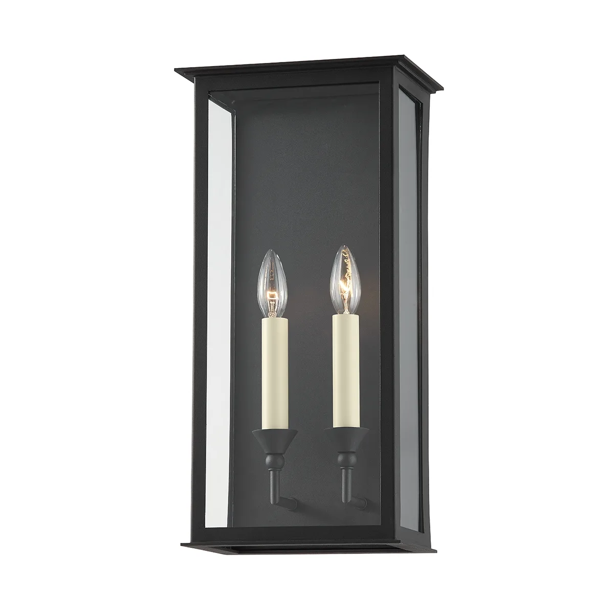 Chauncey Two Light Outdoor Wall Sconce in Texture Black