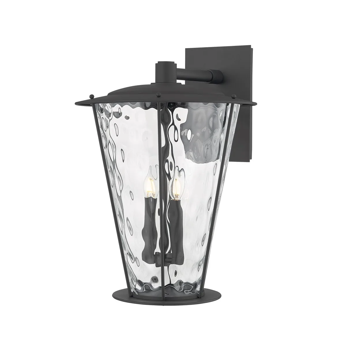 Jantzen Two Light Wall Sconce in Textured Black