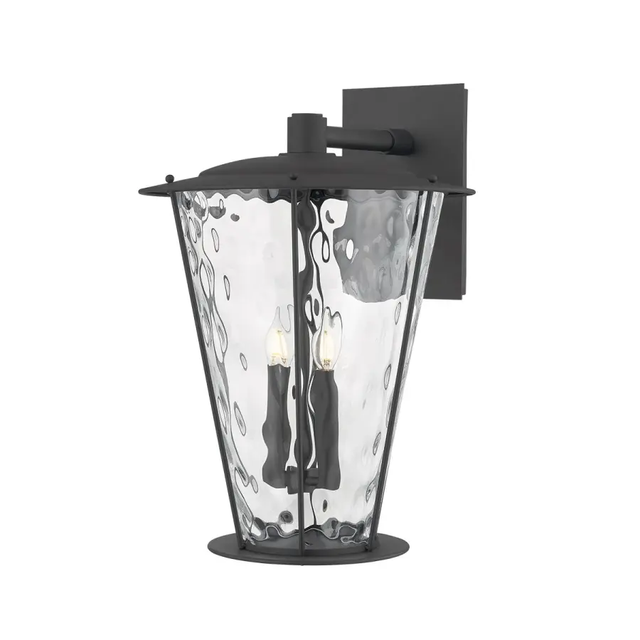 Jantzen Two Light Wall Sconce in Textured Black