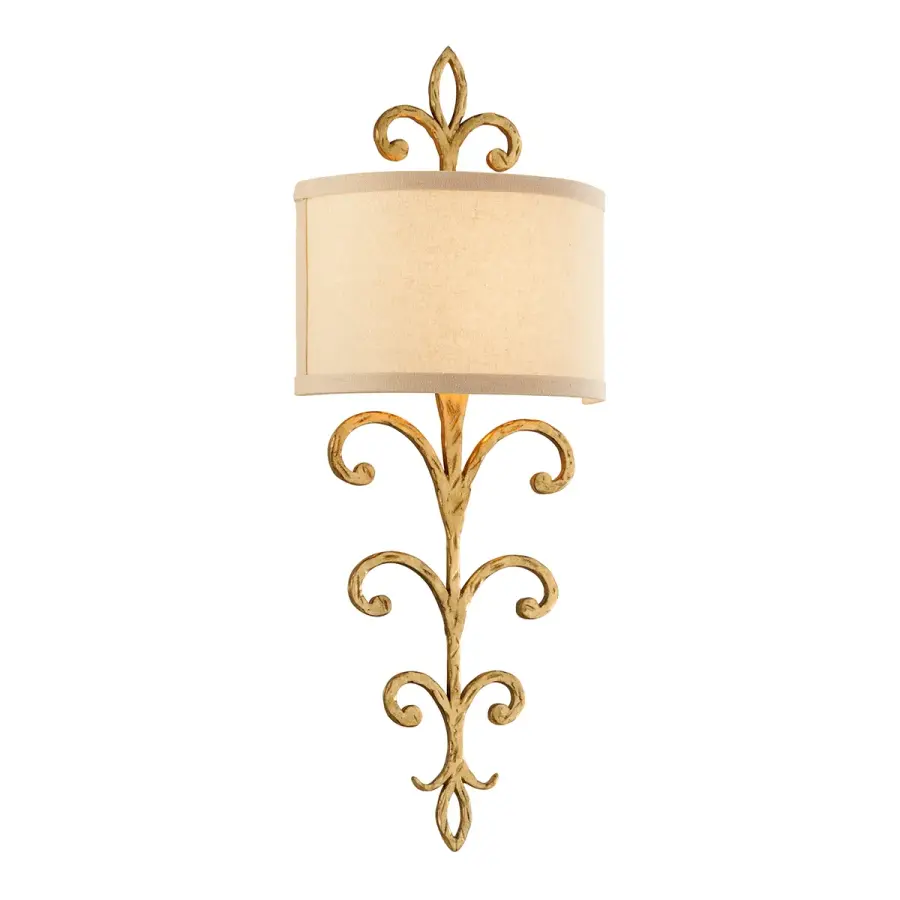 Crawford Two Light Wall Sconce in Crawford Gold