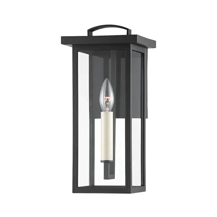 Eden One Light Outdoor Wall Sconce in Textured Black